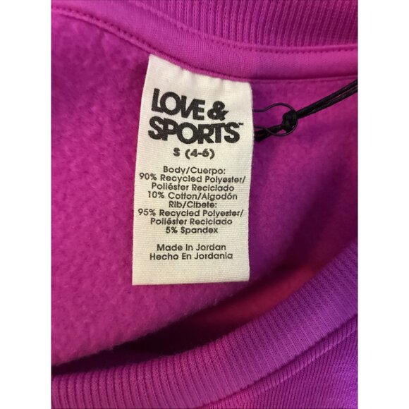 Love & Sports Womens Size S Crewneck Sweatshirt Pink Graphic Pullover Athleisure - Picture 5 of 6